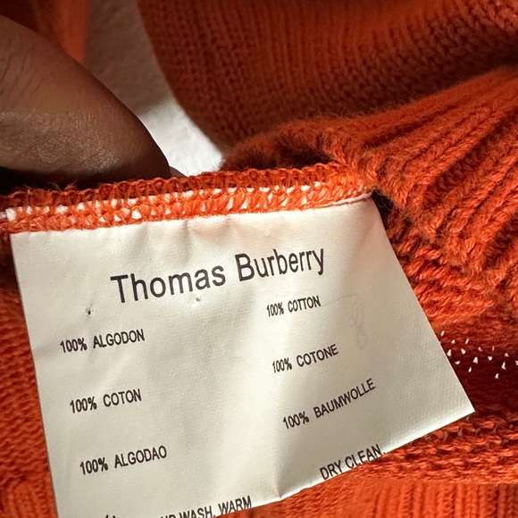Burberry Men's Sweater in Rich Orange - Picture 8 of 10